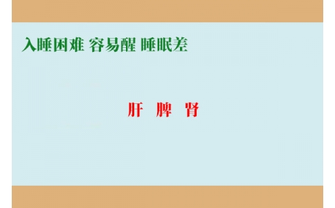 入睡困難調(diào)肝，容易醒調(diào)脾，睡眠差調(diào)腎